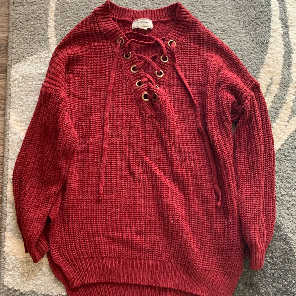 burgundy sweater by no comment